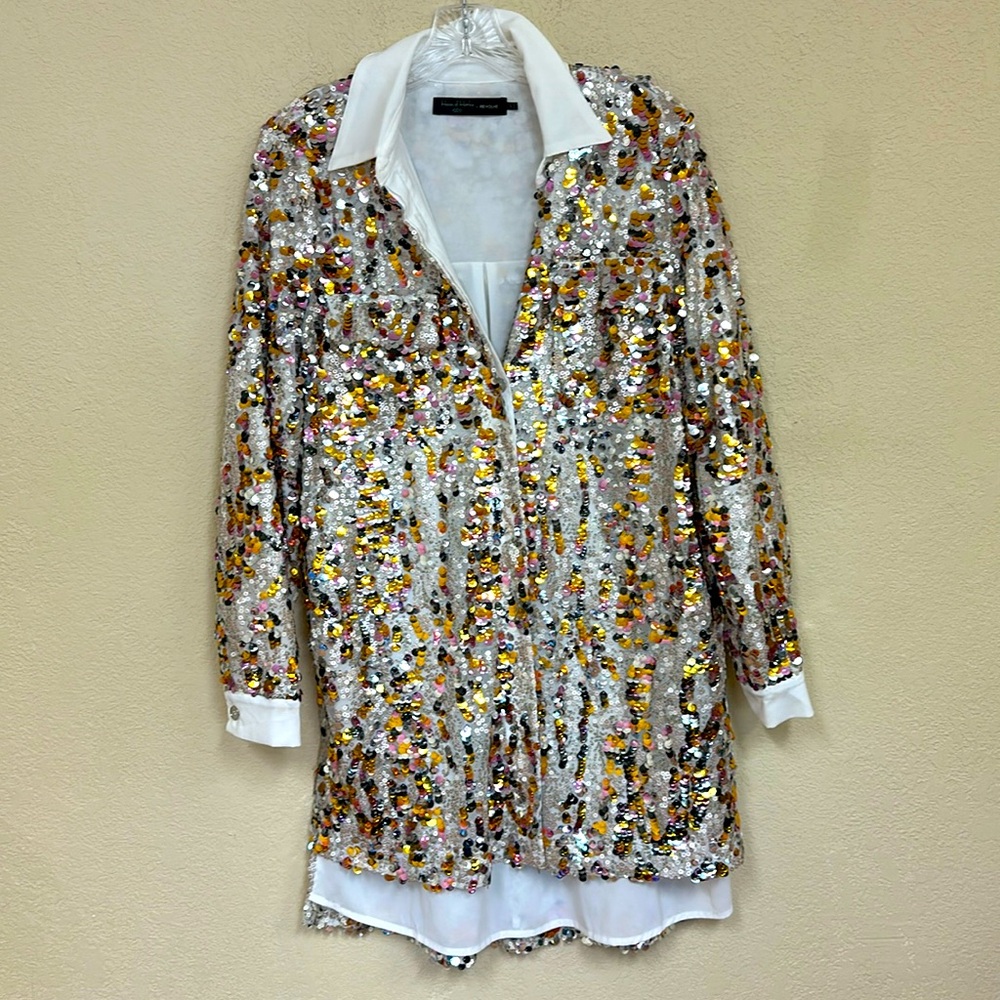 House of Harlow 1960 X Revolve NWOT Devina sequins high low mini dress size S
